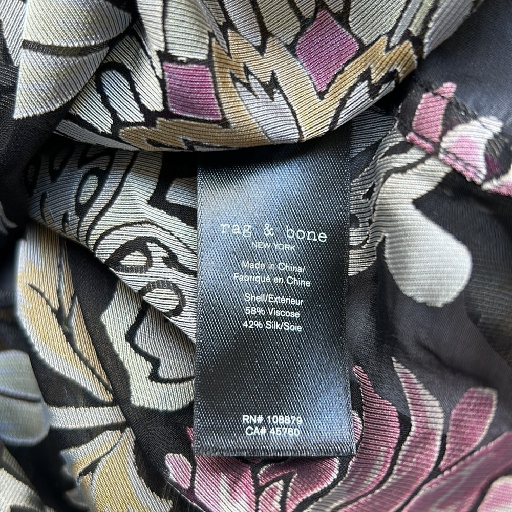 Rag & Bone Sierra floral off the shoulder blouse, black with flowers. Size XS. - Picture 8 of 10